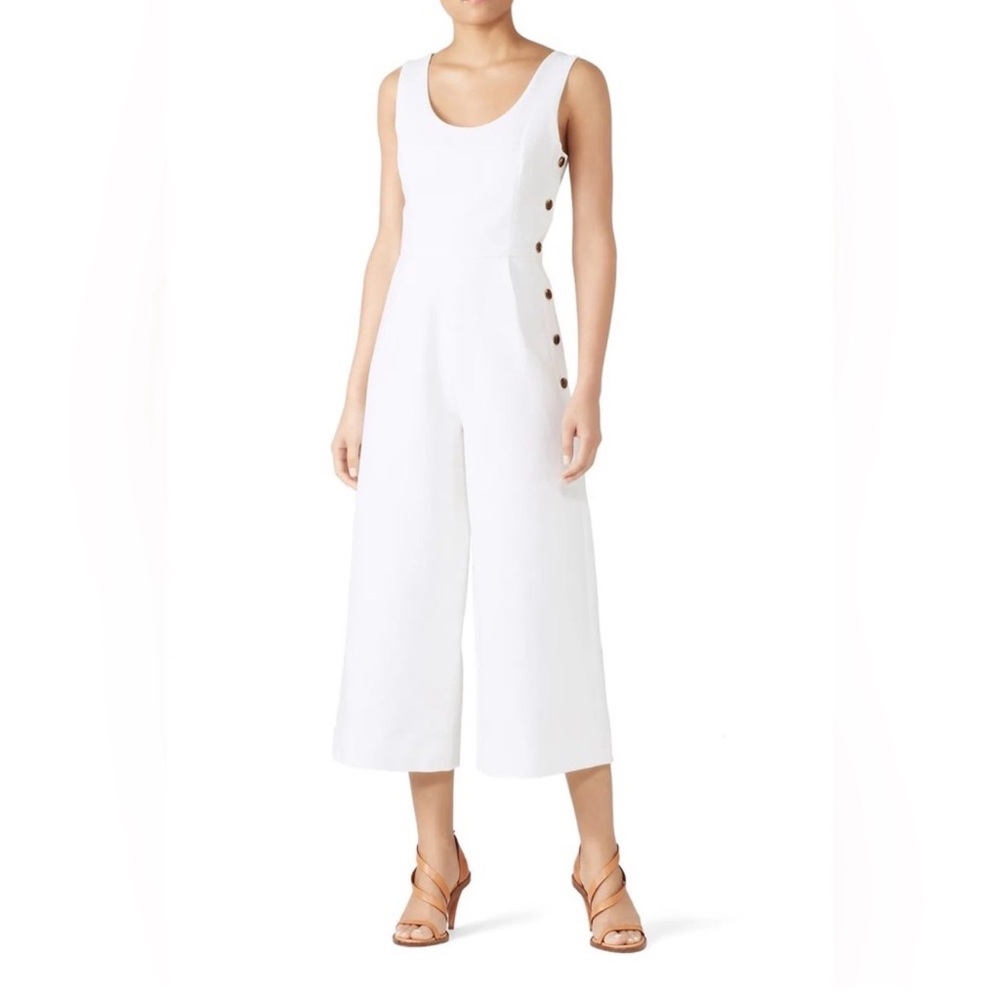 Habitual White Button-Side Jumpsuit